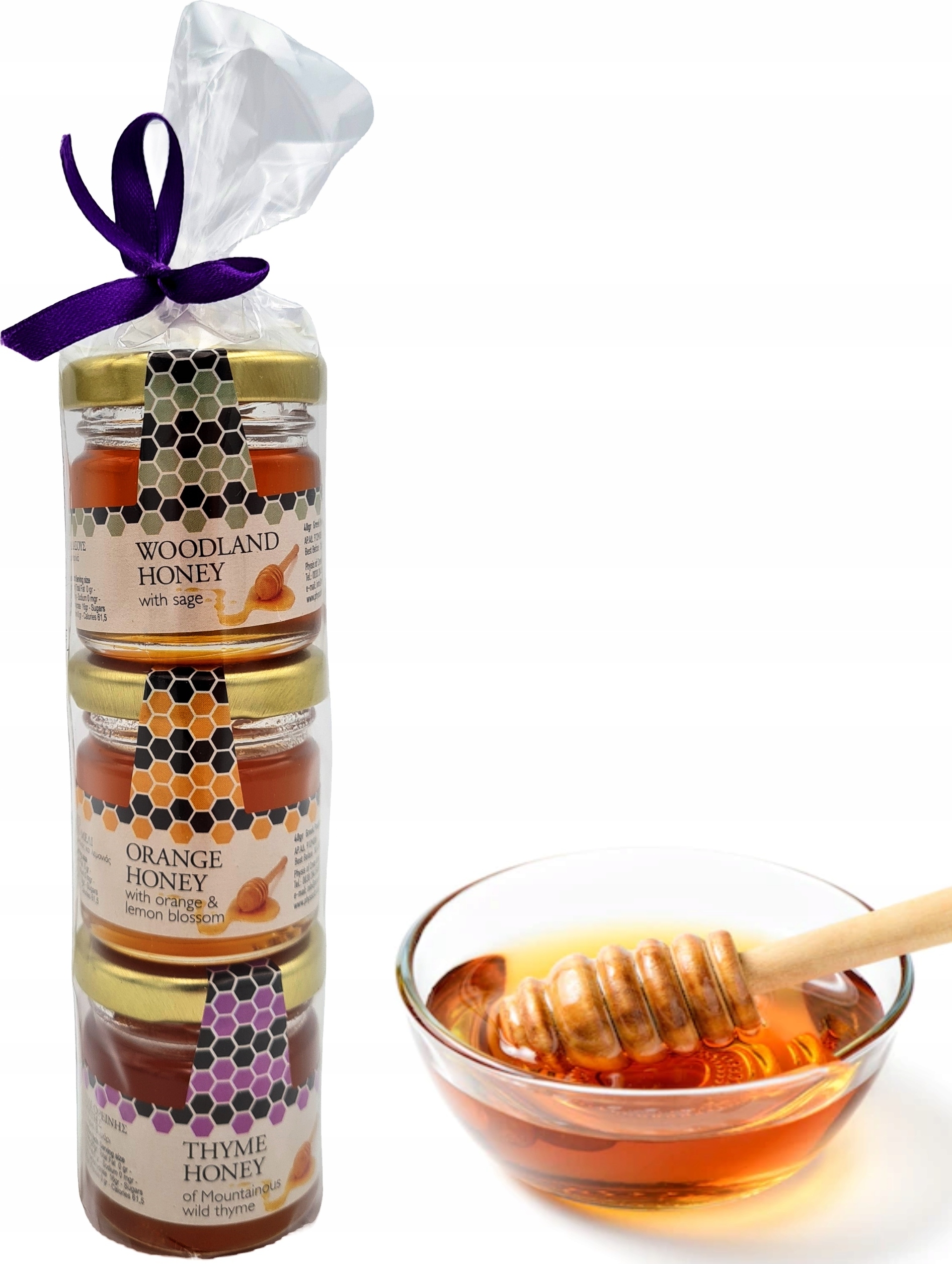 Physis of Crete Griechischer Honig 3 x 40 g Geschenkset verschiedene Sorten