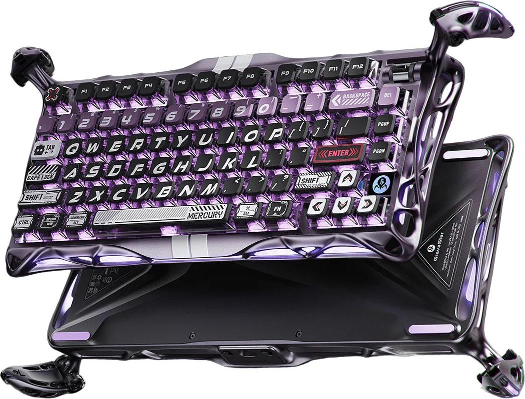 GravaStar Mercury V75 Pro Mechanische Tastatur, Magnetic Switches, Gaming ANSI US, Iron Purple