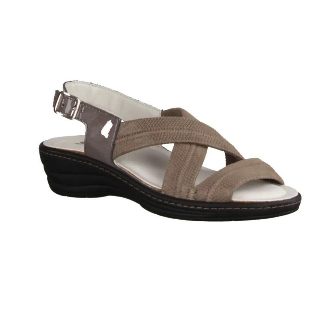 Sandaletten für Damen Slowlies Leder/Strech 154 Sand (Größe 40) 154-40-sand-leder-stretch