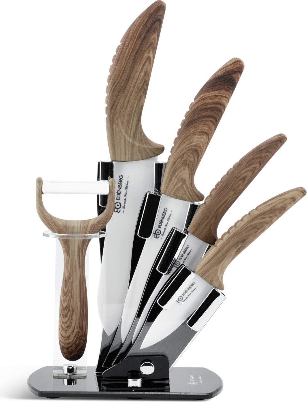 EDENBERG Messer-Set 6 tlg Küchenmesser Schäler Kochmesser Brotmesser Schneidmesser EB-7751W