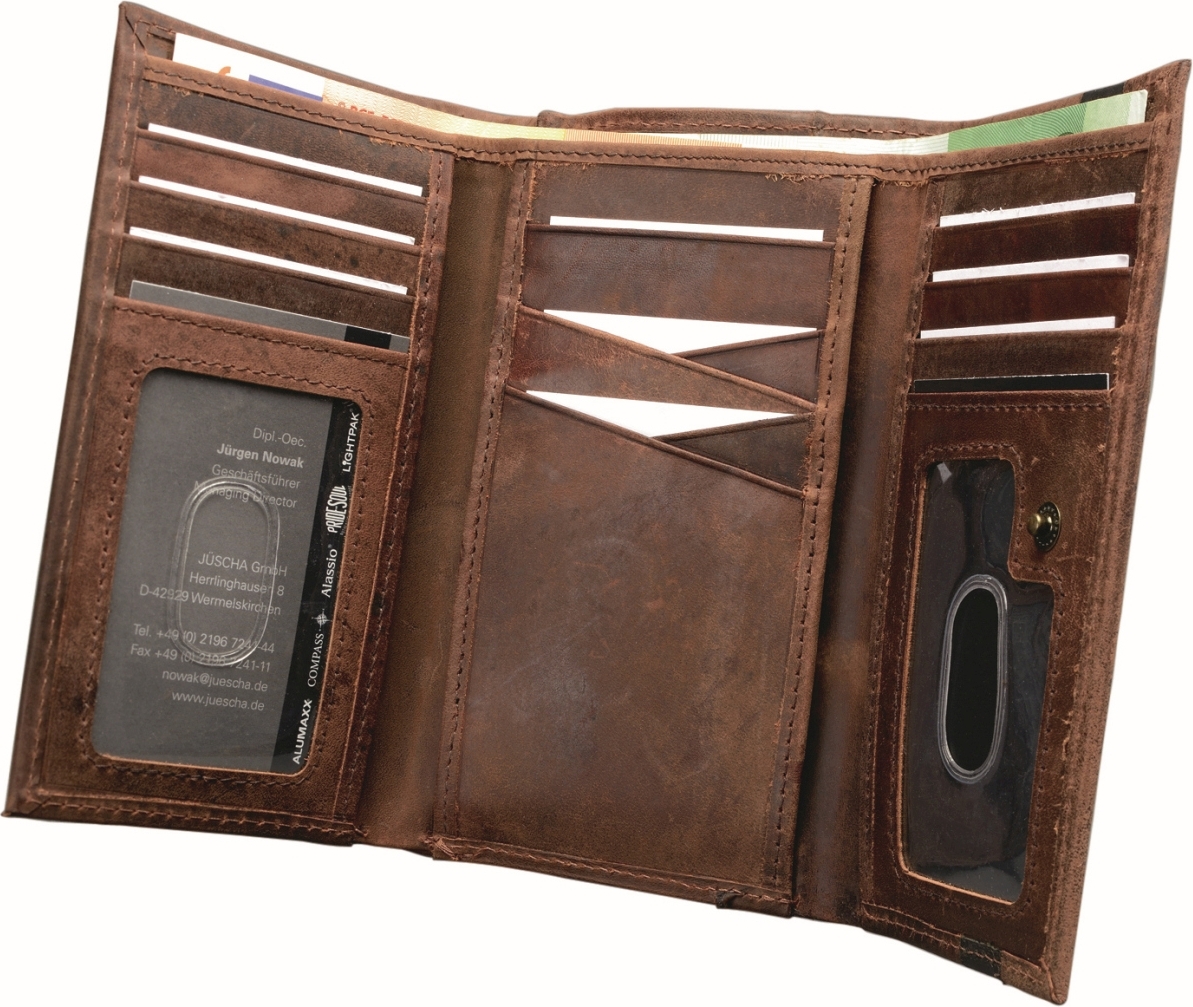 Alassio Damen Geldbörse Leder dunkelbraun 42158