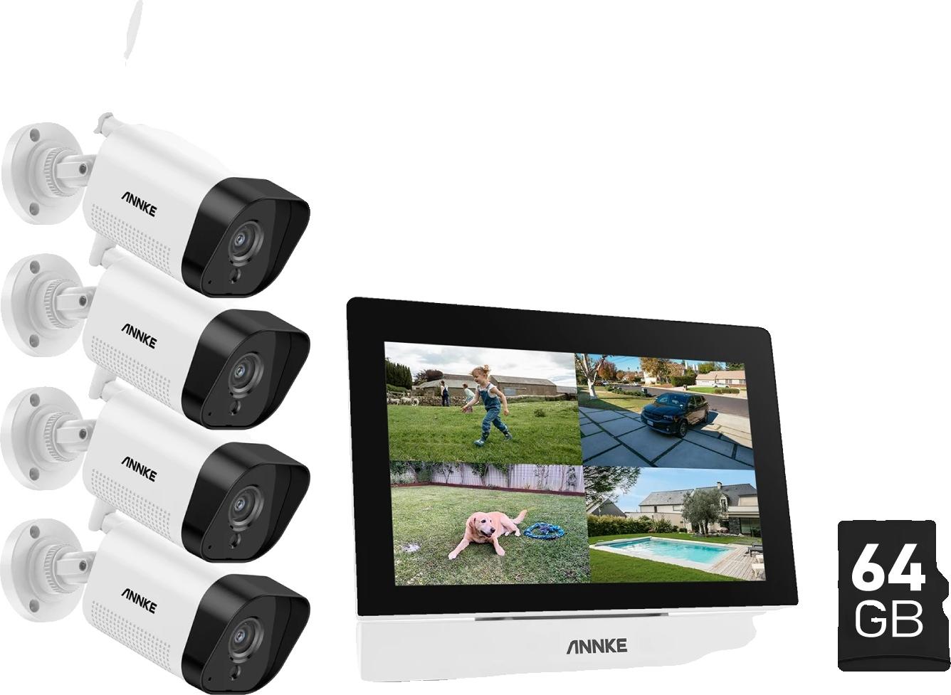 Bezdrôtový kamerový systém, 7-palcový dotykový displej, obojsmerný zvuk, 5MP 4PCS kamera 64G