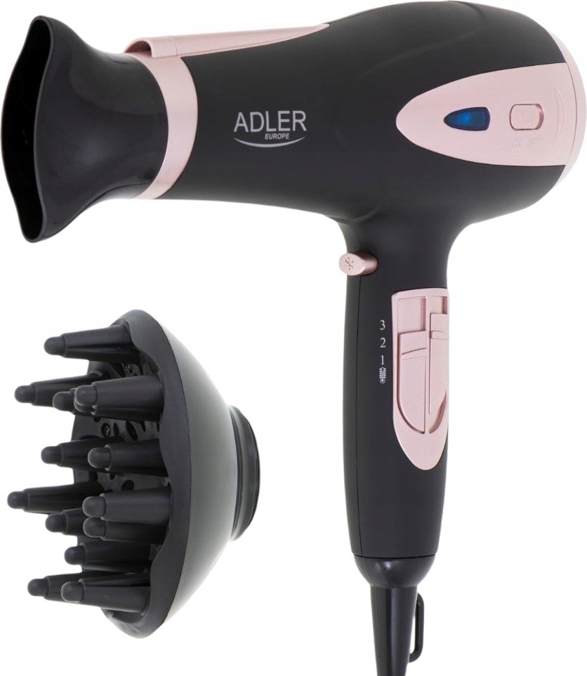 Adler Haartrockner Ionisierungsfunktion Diffusor 2400 W Schwarz AD 2248b BELLA-J-0052