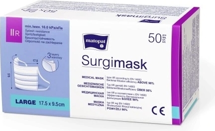 Surgimask Zdravotnícke masky typ IIR nesterilné, 50 ks - dlhá trvanlivosť!