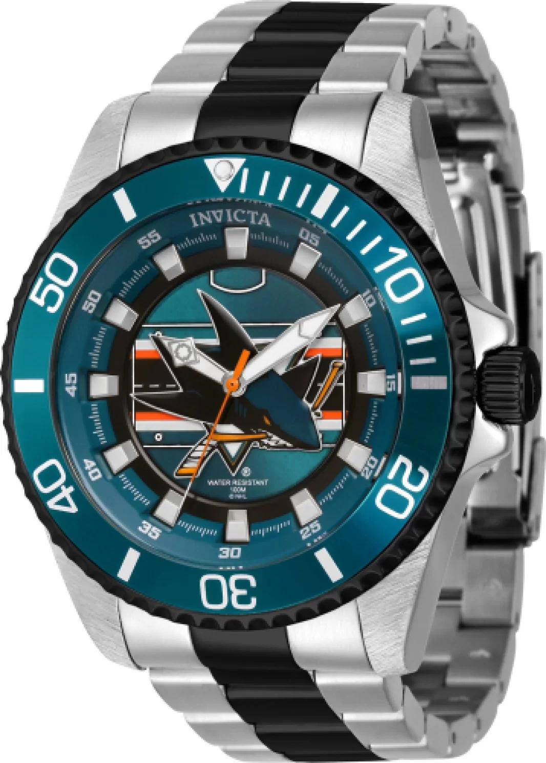 Invicta NHL - San Jose Sharks 42254 - Pánske Náramkové Hondiky - Quarz - Nerezová oceľ  s zeleným ciferníkom - 47mm