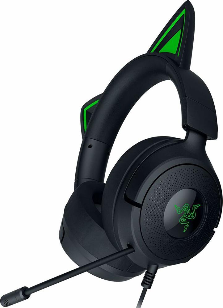 Razer Kraken Kitty V3 X, Kábel, Hranie, 20 - 28000 Hz, 270 g, Slúchadlá s mikrofónom, Čierna