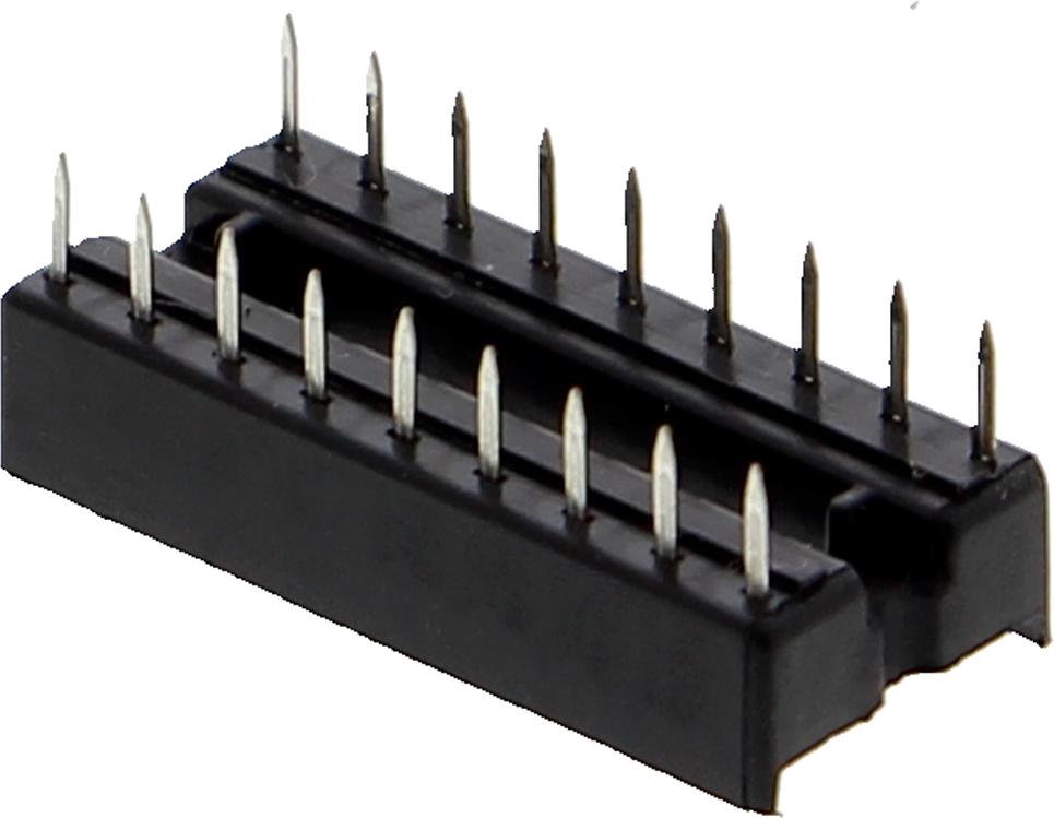 Funduino IC-Sockel, DIP-Buchse mit doppelten Federkontakten - 6P bis 24P, 7.62mm Reihenabstand Kontakte: 18 Kontakte