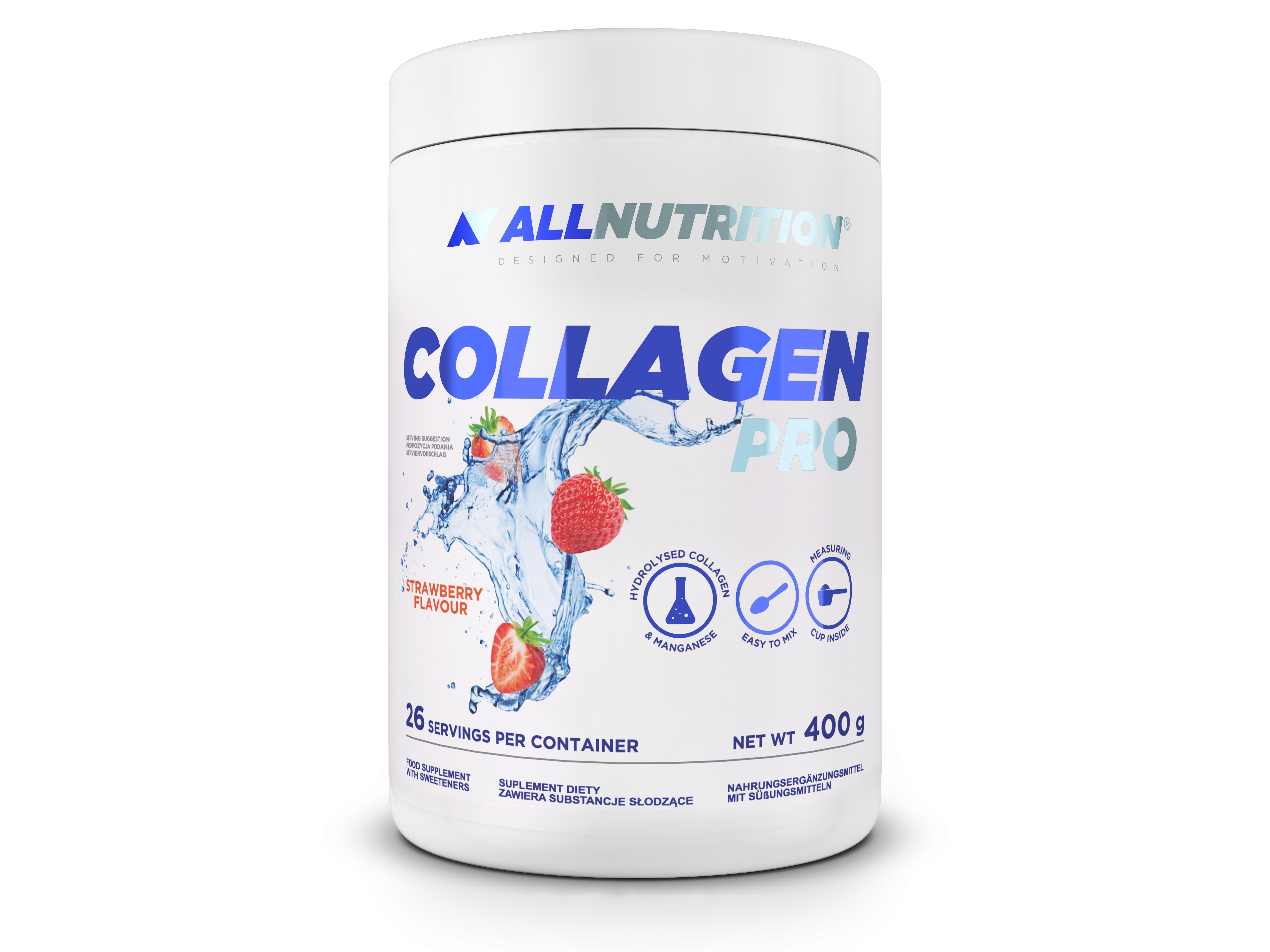 ALLNUTRITION Collagen Pro 400g Erdbeere Kollagen Collagen Haut Haare Hyaluronsäure