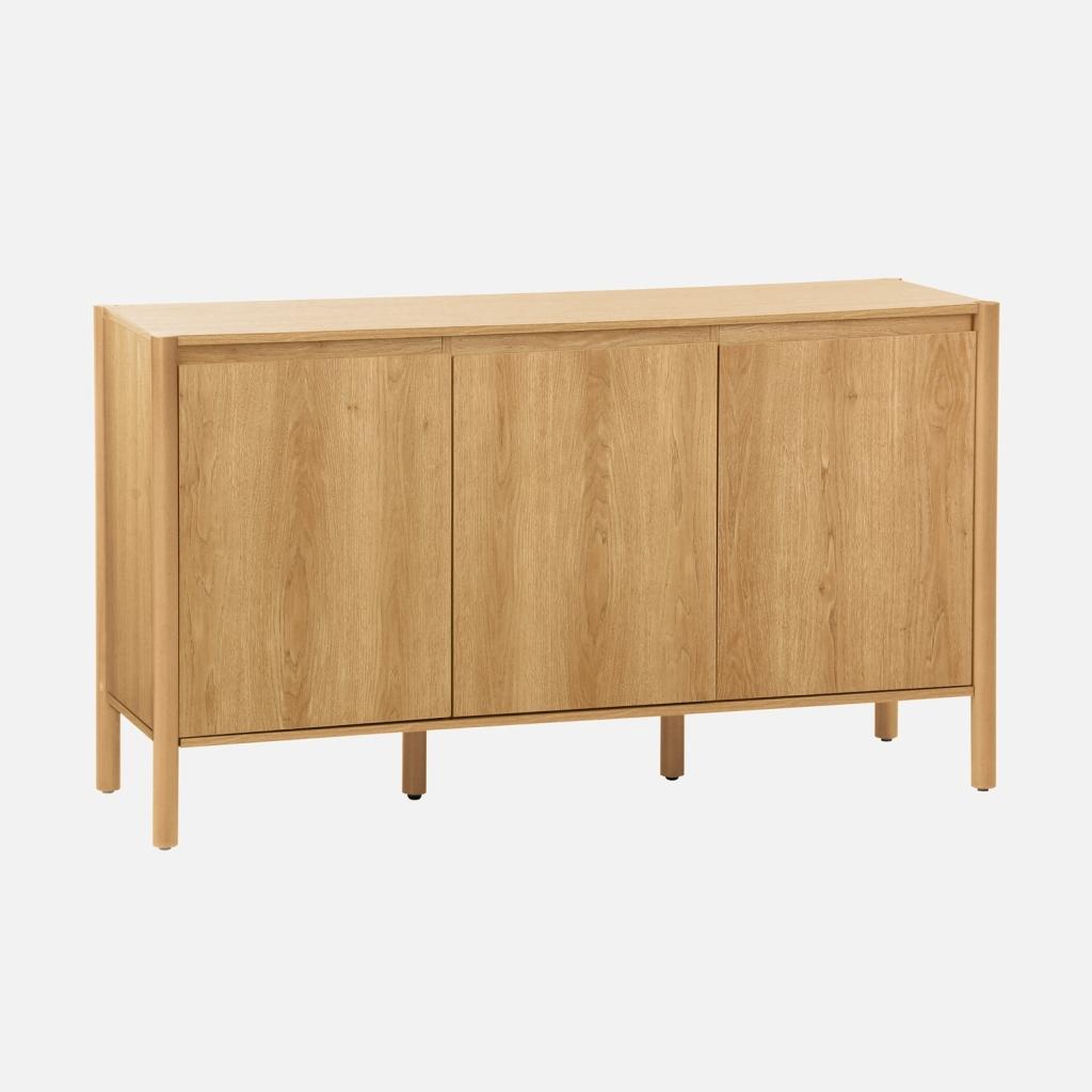 sweeek - Sideboard Holzdekor 3 Türen 140 cm - Natur IHARSBOARDLNAT