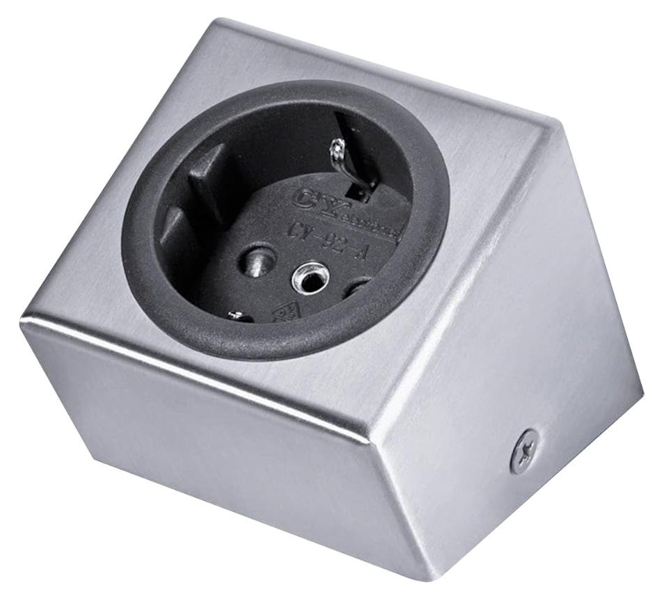 THEBO ST 3040 ST/1 Steckdosenelement in EDELSTAHL / THEBO Licht / Unterbau Steckdose / Unterschranksteckdose / Steckdose / Schukostecker 175046