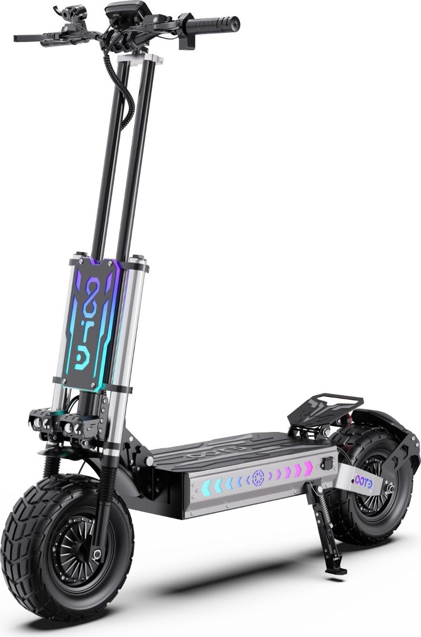 Elektrická kolobežka OOTD T90 - Motor 2100W*2 Batéria 60V31.2AH Pneumatiky 13'' Olejové kotúčové brzdy - čierno-sivé