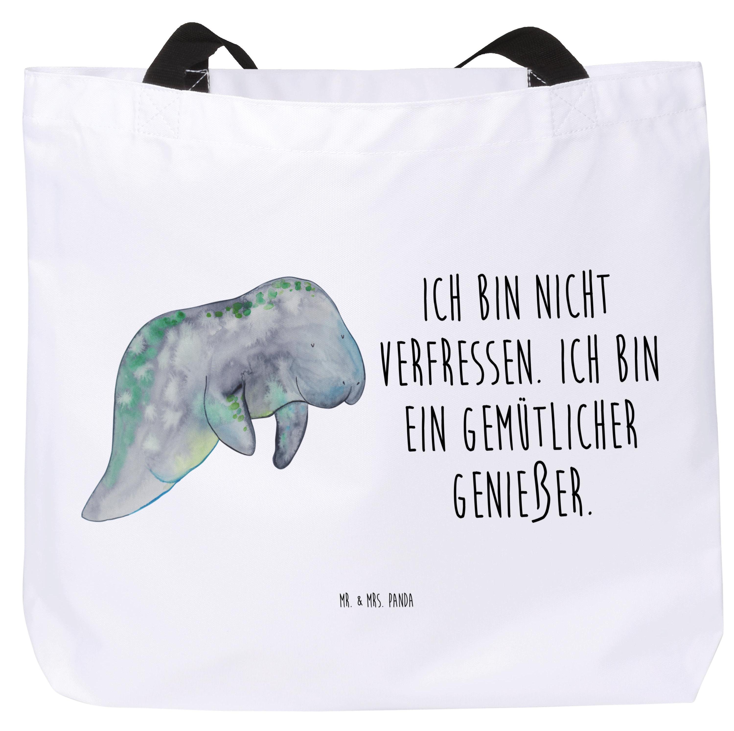 Mr. & Mrs. Panda Schultasche Seekuh Chillen - Weiß - Geschenk, Essen, Diät, Seekühe, Meer, Stoffbeutel, Abnehmen, Tasche, Einkaufstasche, Süßigkeiten, Laptoptasche PD-915996-STANDARD