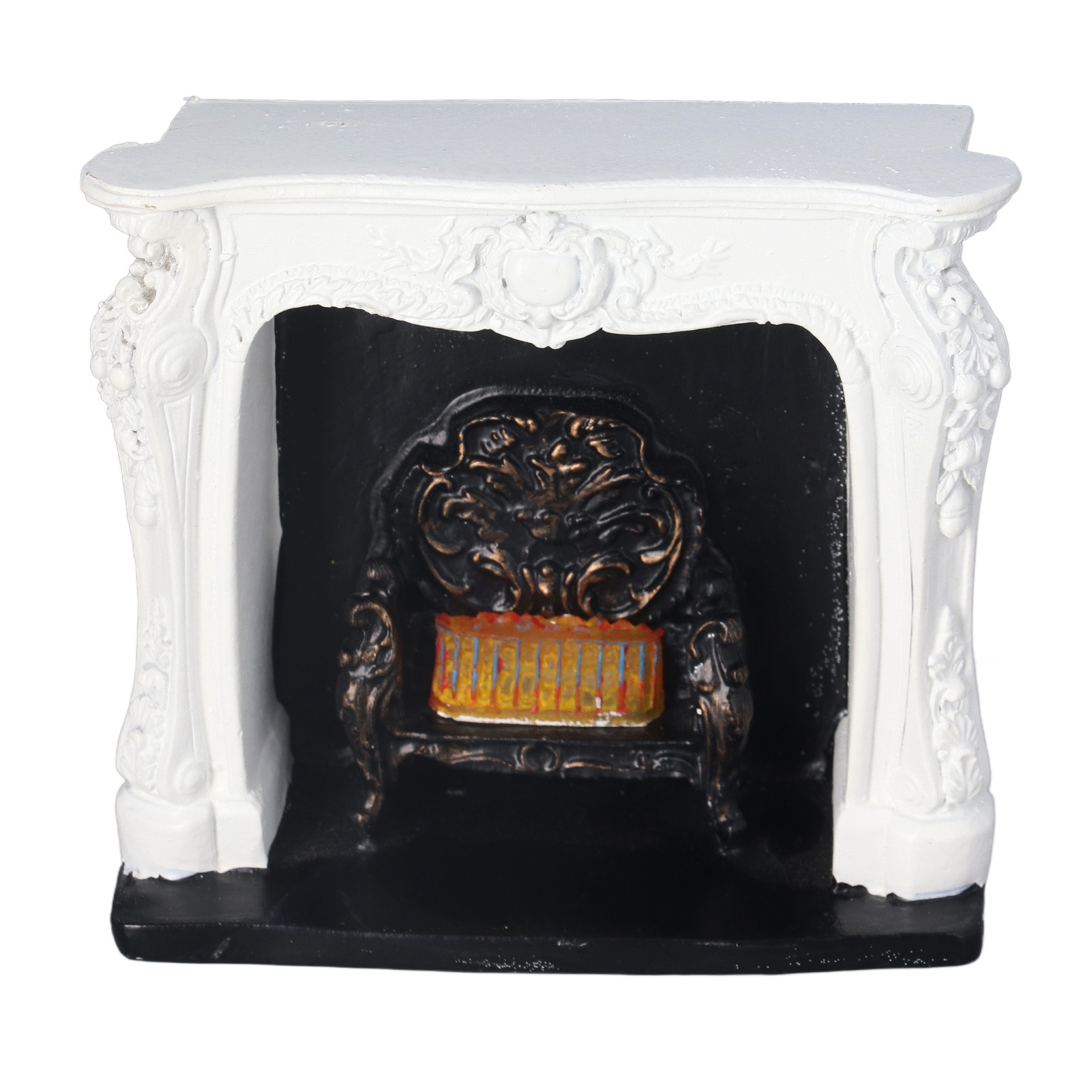 Cocosity Puppenhaus Kamin,Puppenhaus LED-Kamin,Puppenhaus Kamin aus Harz,1:12 Puppenhaus Kamin,Miniatur Kamin,Puppenhaus Dekoration
