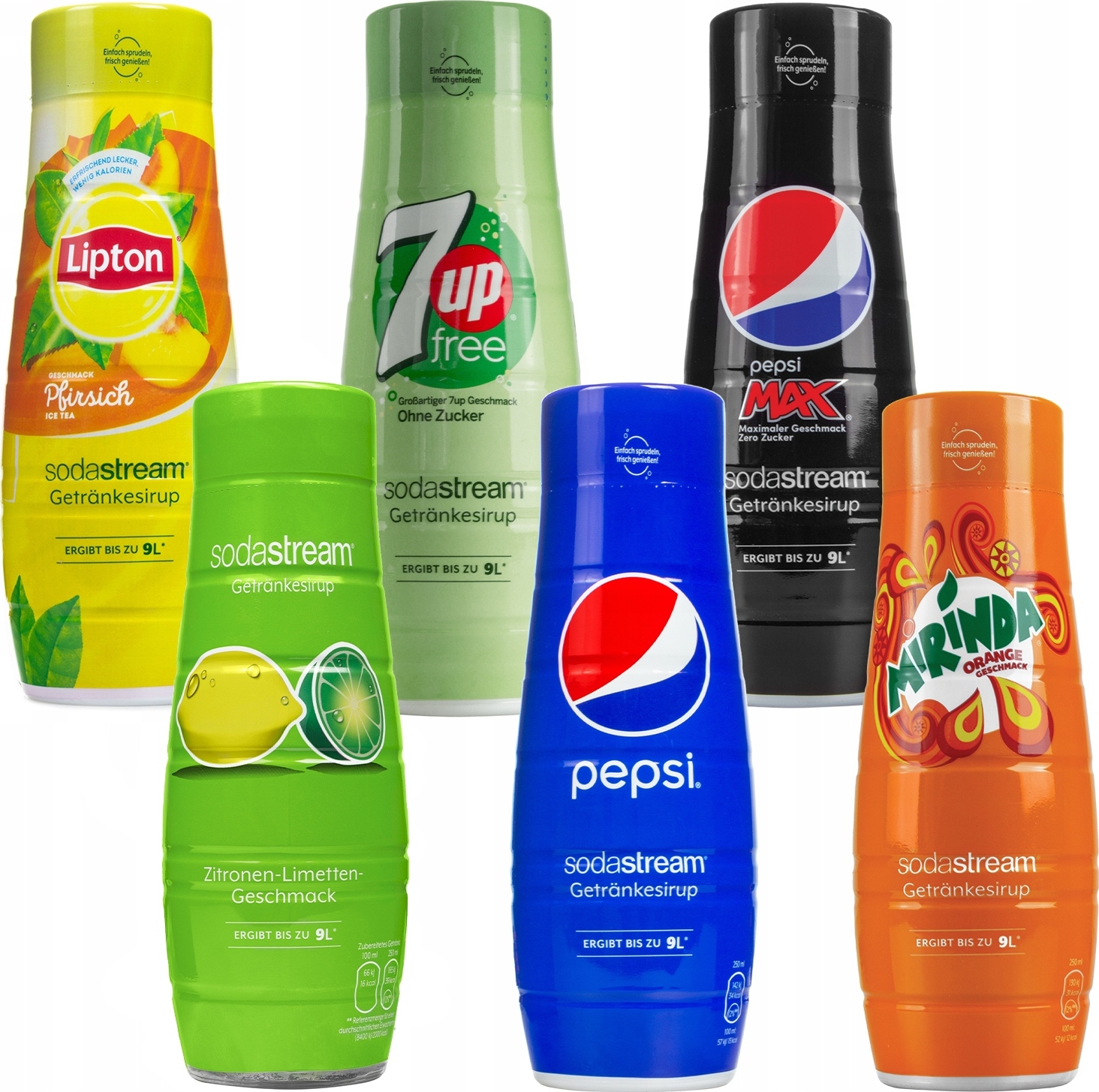 Sada 6 sirupov pre Sodastream (Pepsi, 7UP Zero, Pepsi a ďalšie)