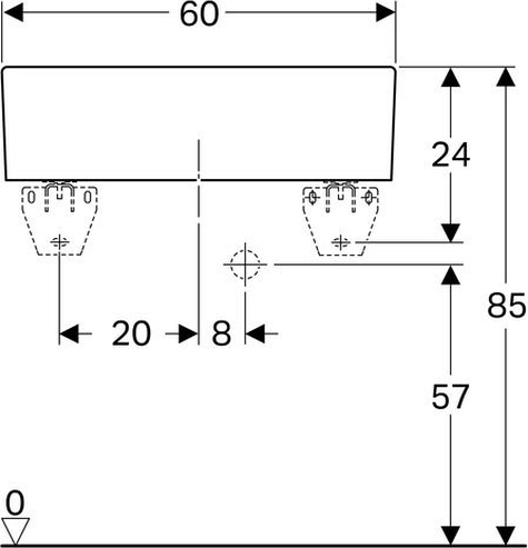 Geberit Keramag WohnstätteSpülbecken 600mm x 400mm x 130mm - Weiß - 360060000