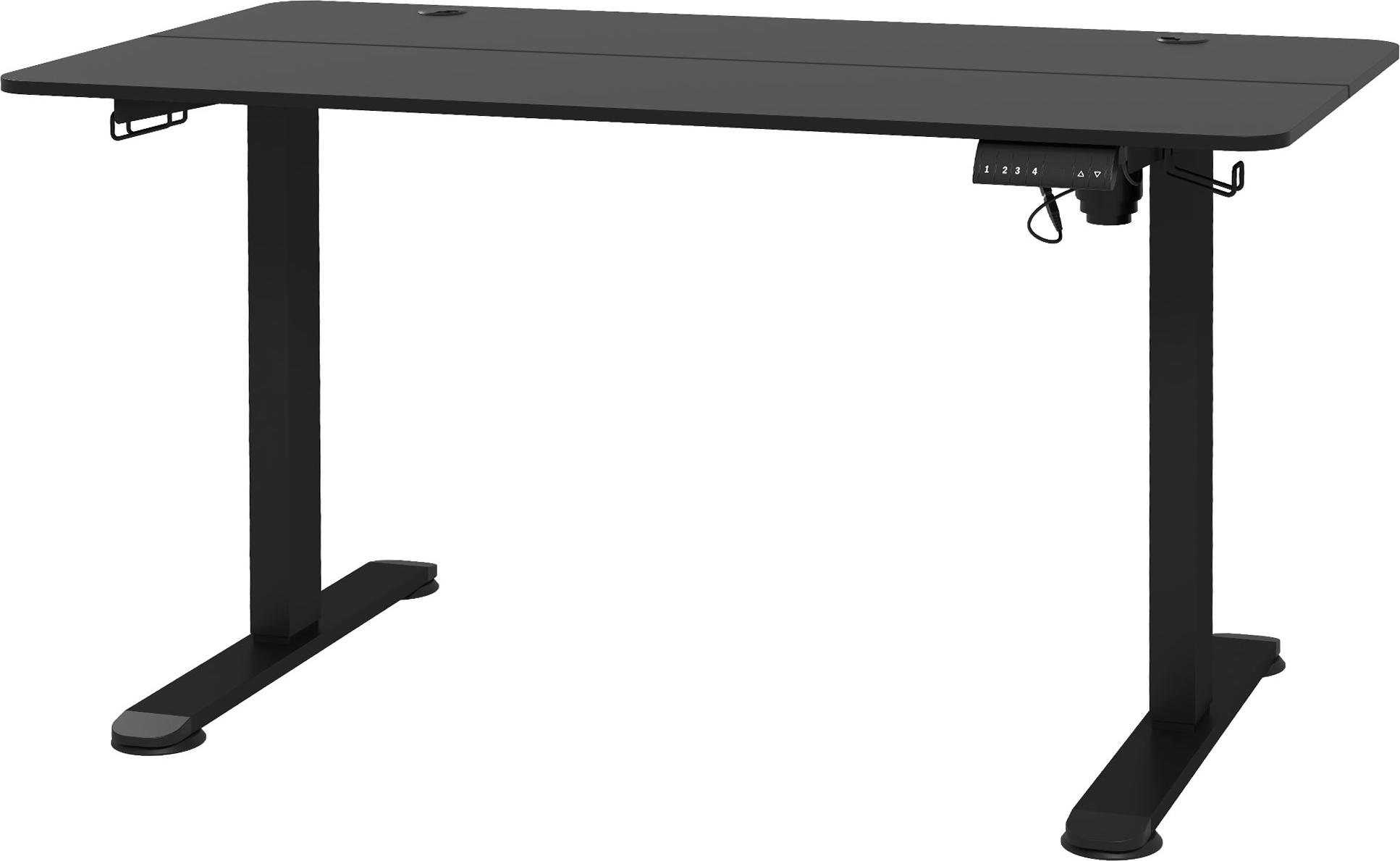 Höhenverstellbarer Schreibtisch 140x70cm Stehpult elektrisch, schwarz, Computertisch Homeoffice