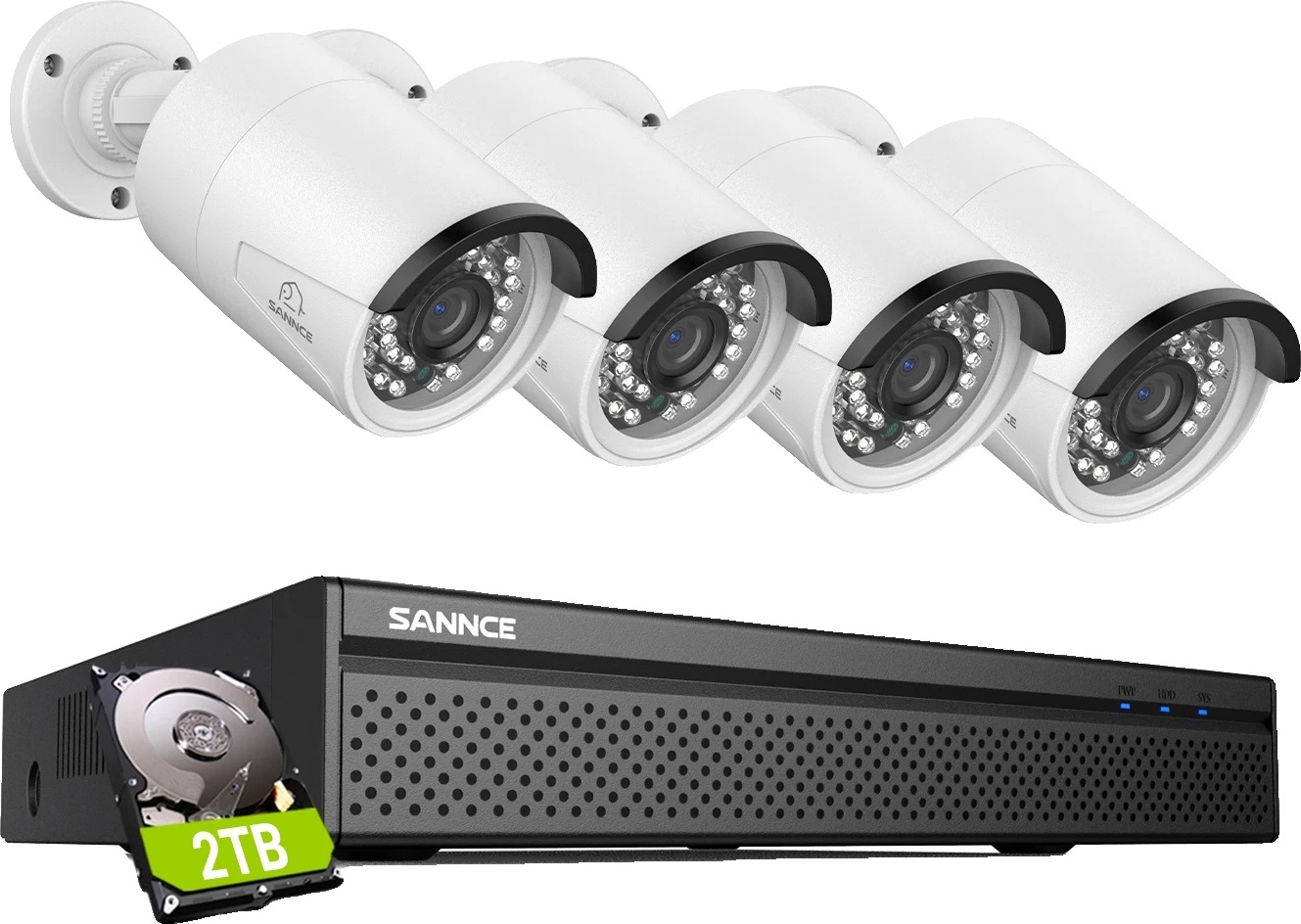 Bezpečnostný kamerový systém SANNCE, rozlíšenie 8MP, integrovaný zvuk, 8MP kamera, 2T