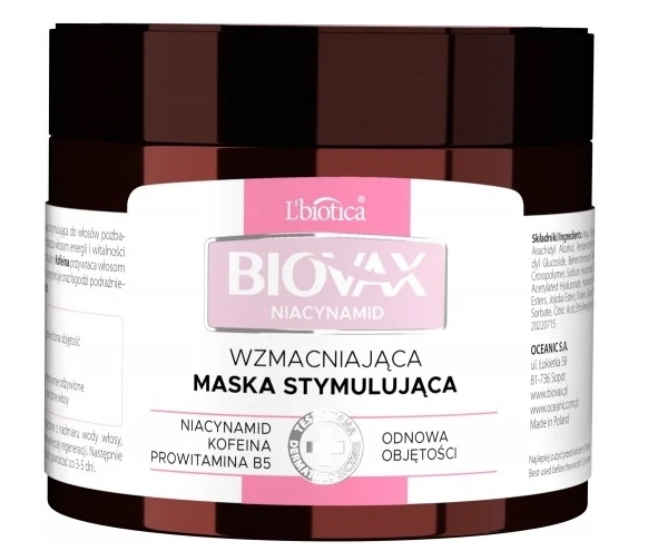 LBIOTICA BIOVAX Biovax Niacinamide Strengthening Stimulating Hair Mask 250 Ml