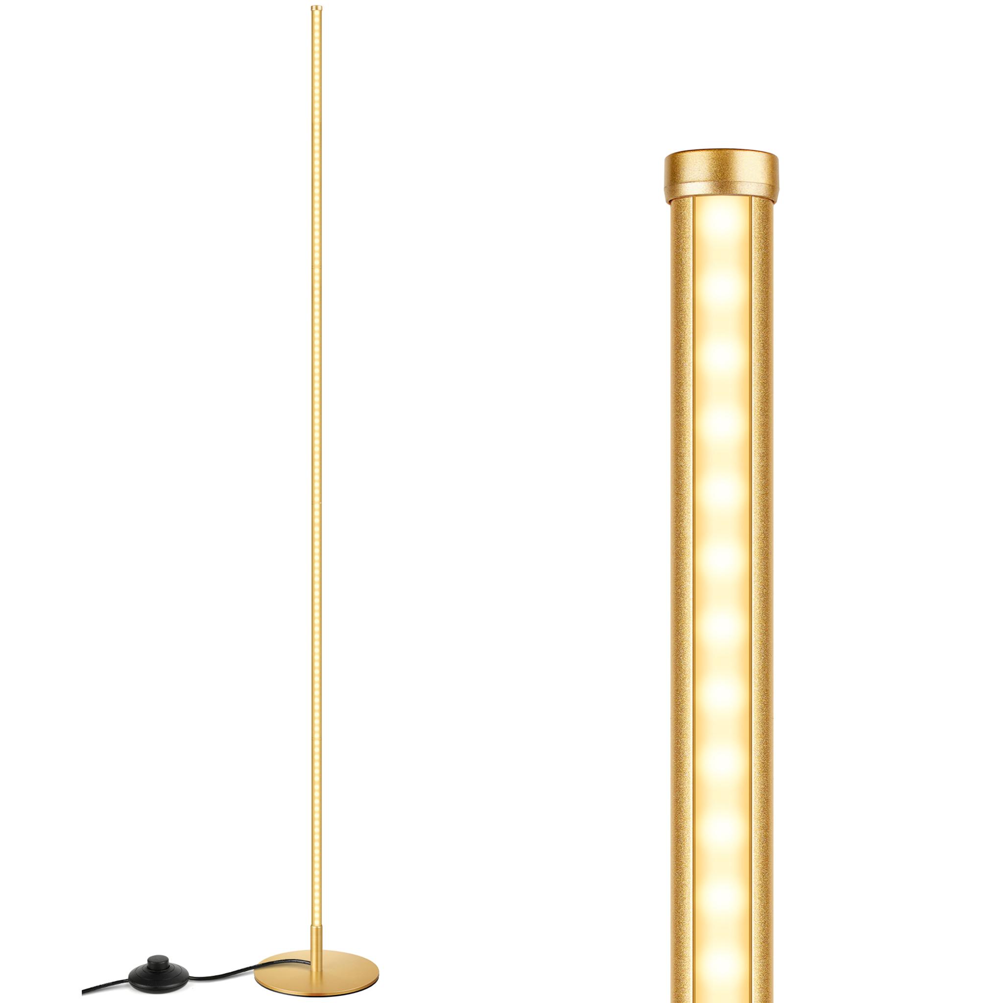 EDISHINE Stehlampe Wohnzimmer, LED Stehlampe Dimmbar, warmweiße Stehleuchte, Gold DHLFL02N