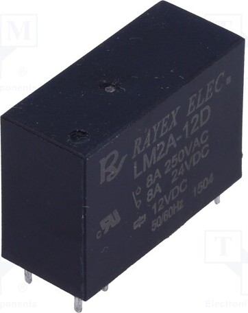 TNE 1x Relais: elektromagnetisch USpule : 12VDC 5A/250VAC LM2A-12D Elektromagnetisch _1GH_LM2A-12D