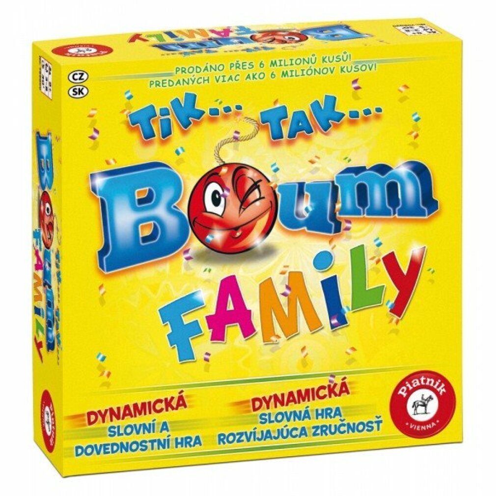 PIATNIK Tik Tak Bum Familienspiel – Wort- und Geschicklichkeitsaufgaben 884157684