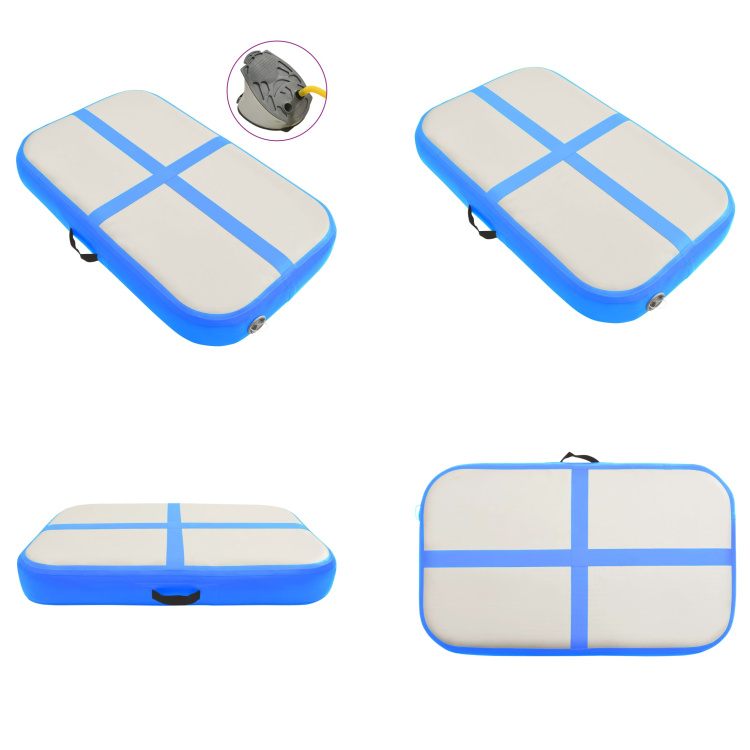 vidaXL Aufblasbare Gymnastikmatte mit Pumpe 60x100x15 cm PVC Blau - Gymnastikmatte - Gymnastikmatten - Gymnastik Yoga Matte - Gymnastik Yoga Matten HL92653