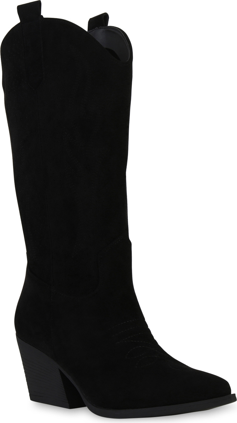 Vionic Bishop Stivali Da Cowboy Donna In Camoscio Nero, Taglia 40 EU Larga, Con Tecnologia VIO MOTION