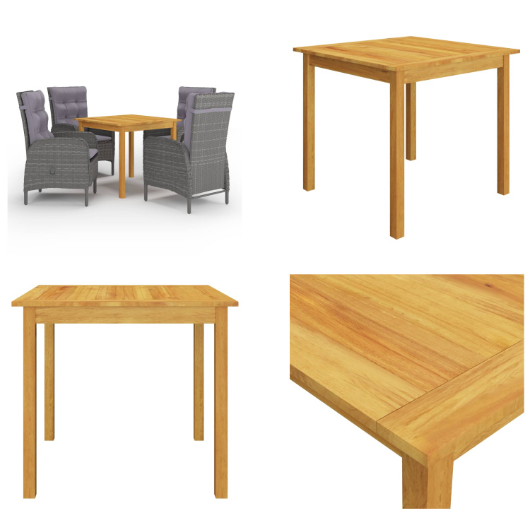 vidaXL 5-dielny záhradný jedálenský set sivý - Záhradný jedálenský set - Záhradné jedálenské sety - Záhradný nábytok - Súprava záhradného nábytku