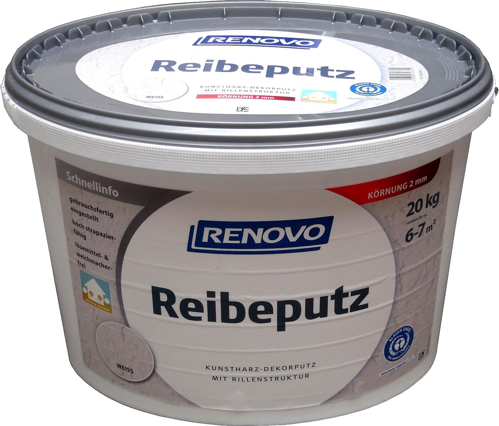 20kg Renovo Reibeputz 2mm Weiß innen/außen BRIL323702