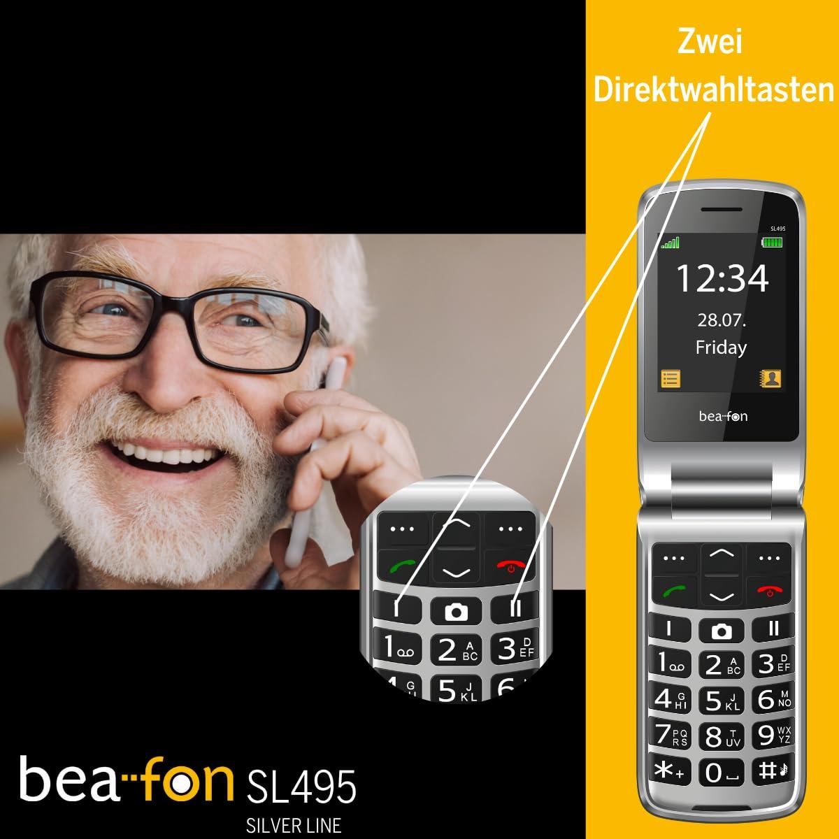 Beafon SL495 6,1 cm (2.4") 86 g Schwarz, Silber Einsteigertelefon SL495_EU003B
