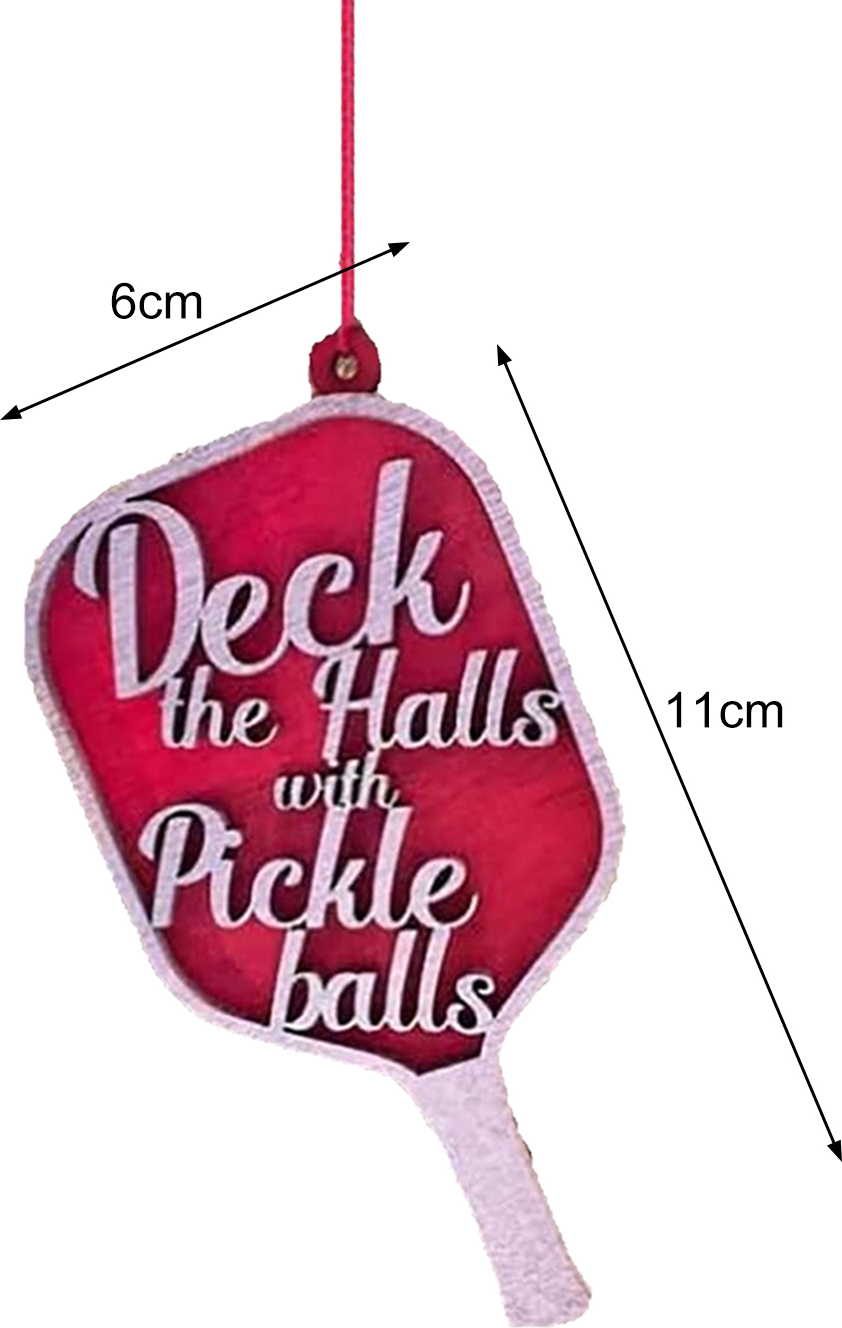 Stuttg Pickleball-Anhänger, Weihnachtsbaum-Hängeornament, farbenfroher, festlicher Anhänger für die Feiertagsdekoration zu Hause 3862242
