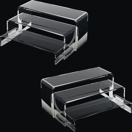 OEM Transparentes Acryl-Exponat-Set mit 6 Ständern, 22 x 7,5 x 10 cm, Schwebtafeln für Dekoration und Ausstellungsgegenstände. 2026