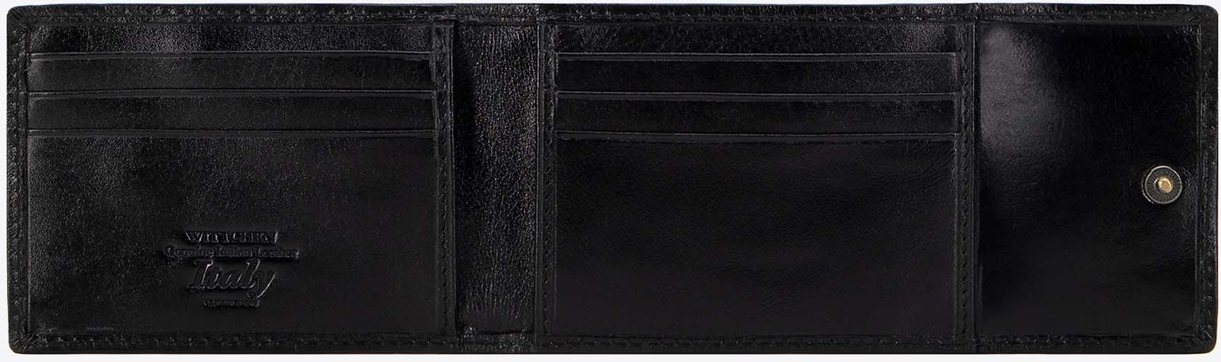 Wittchen Herren-Kartenetui aus Leder, faltbar, schwarz, Naturleder