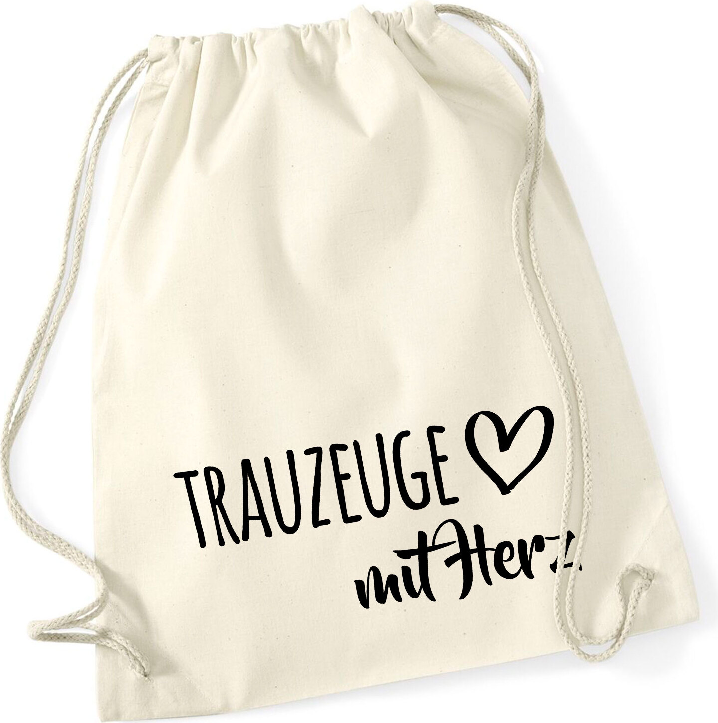 Hellweg Druckerei Huuraa Rucksack Trauzeuge mit Herz Geschenk 12 Liter Natural Baumwolle Trauzeuge Accessoire 3092TB-NAT