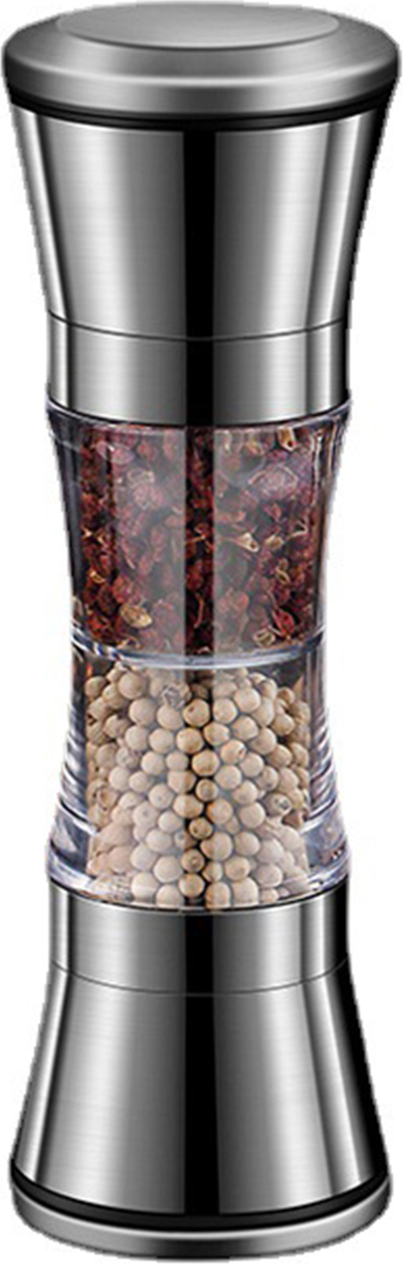 Bremen Salzmühle aus Edelstahl, einstellbare Grobheit, leicht zu reinigen, Doppelkopf, 2-in-1-Mühle zum Würzen 3761147