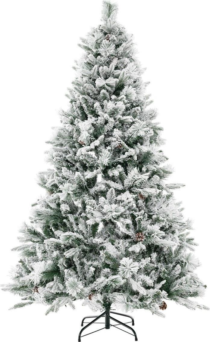 180 cm künstlicher Weihnachtsbaum mit Schnee, 8 Lichtmodi