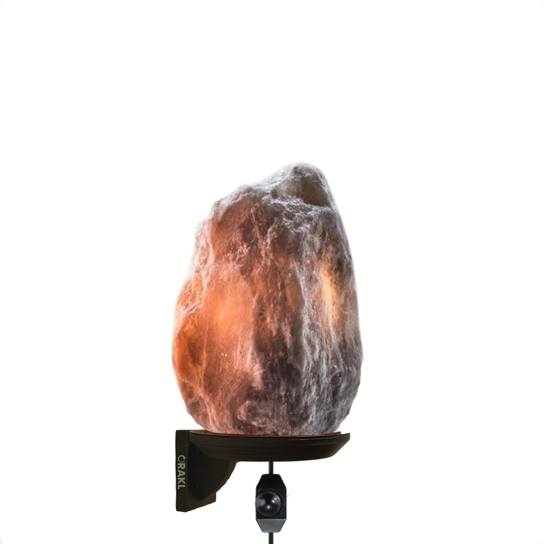 Orakl® - Dimmbare Salzlampe Ari - Salzstein Wandlampe - 100% echtes Salz - Salzkristall-Lampe Grau - Salzlampe Grau - Salzstein 7770