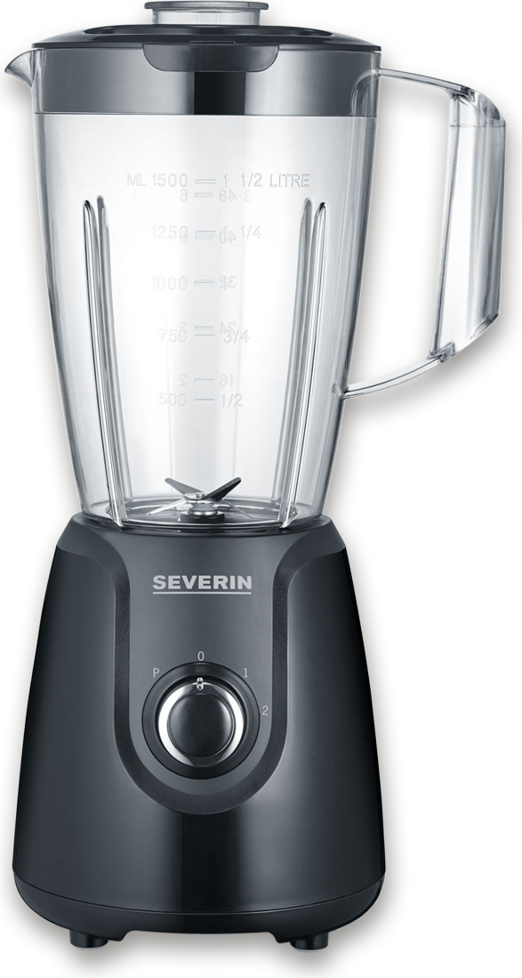 Standmixer 1,5l SEVERIN Smoothie Mixer 600W Maker Spühlmaschinenfest 3707 SM 3707 aus Kunststoff, schwarz Standmixer Standmixer Mixbecher 3707000