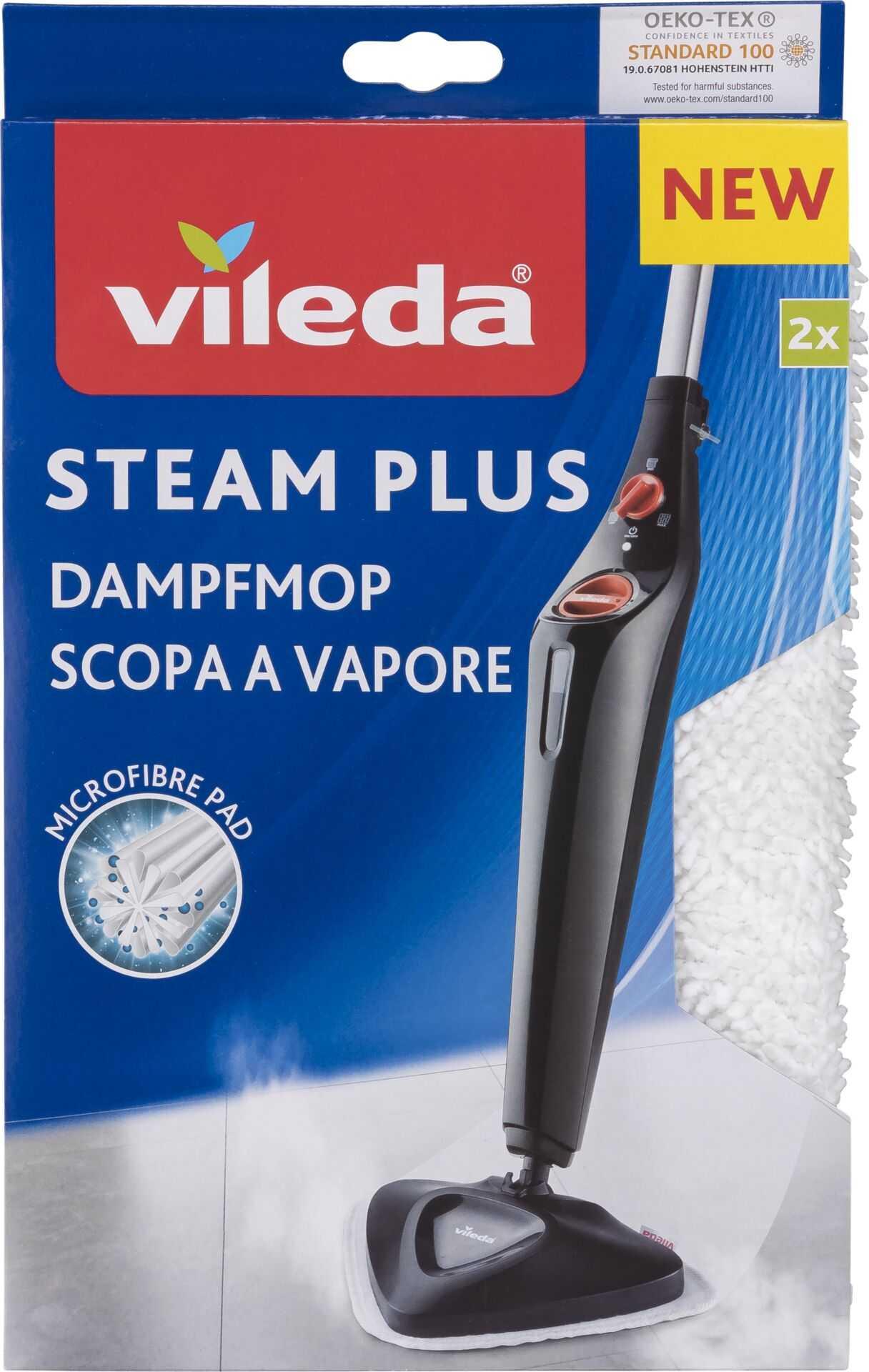 5 Panni Di Ricambio Per Scopa A Vapore Vileda Steam Plus - In Tessuto Ciniglia, Assorbenti, Lavabili, Per Pavimenti Copertura Vileda Steam Plus