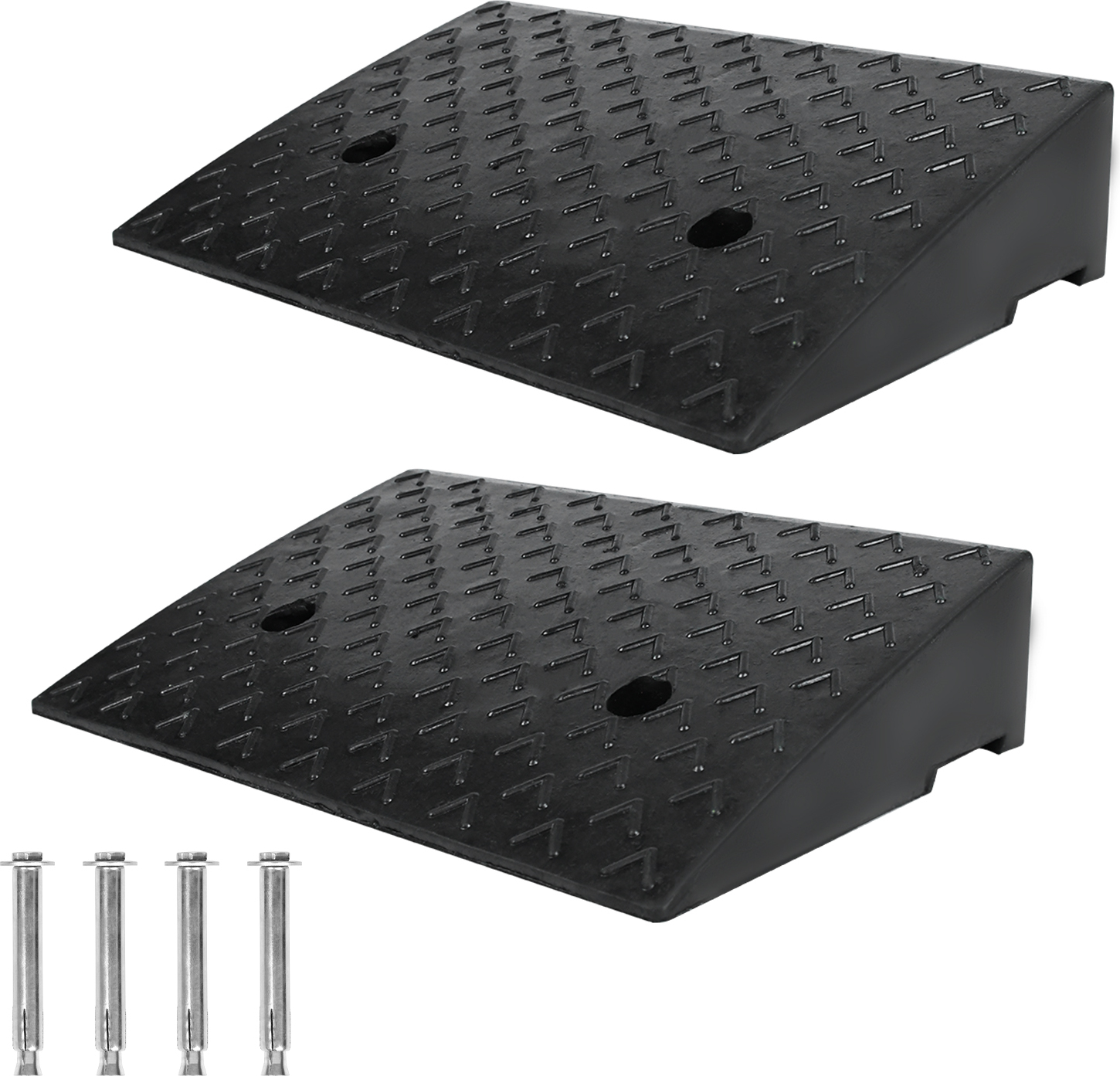 Lot De 2 Rampes Trottoir Voiture & Moto – Plastique Léger Portable, Hauteur 16 Cm, Capacité 2 Tonnes, Vert