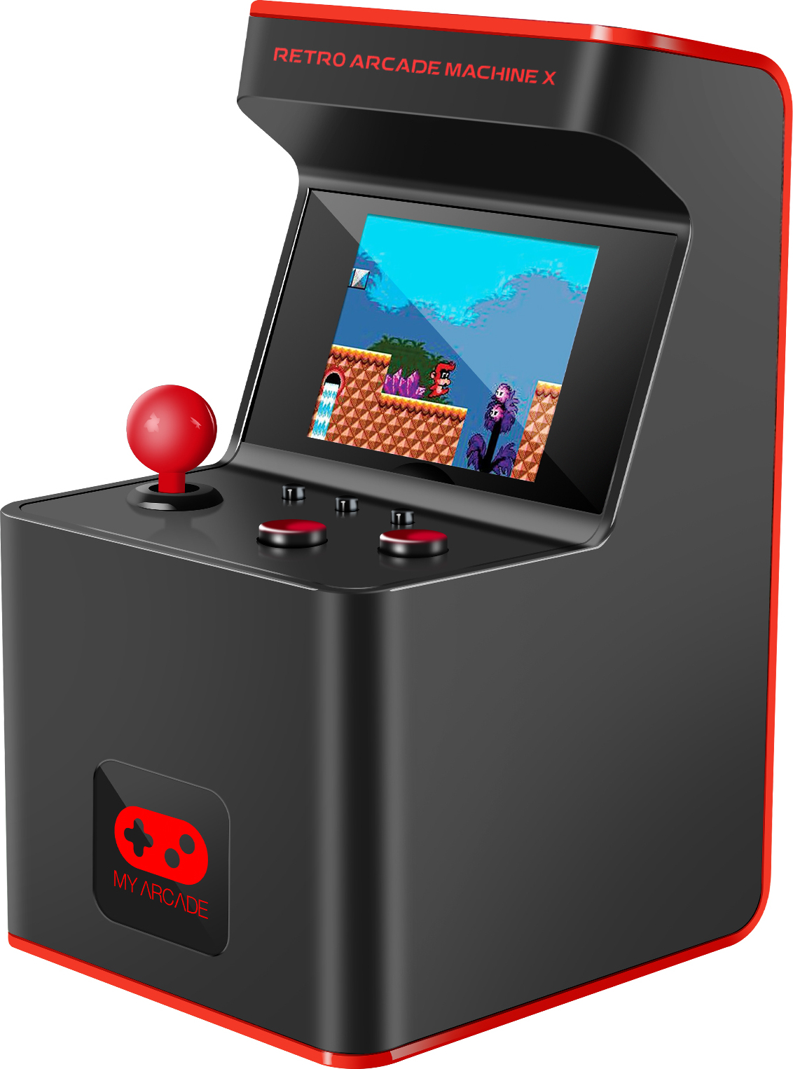 dreamGEAR My arcade, Mini Arcade Spielkonsole Machine X Retrogaming tragbar, Schwarz / Rot DGUN-2593