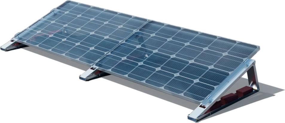 venturama-Solar FlatFlex - Flachdach-Aufständerung Set für 2 PV Module 35° nebeneinander