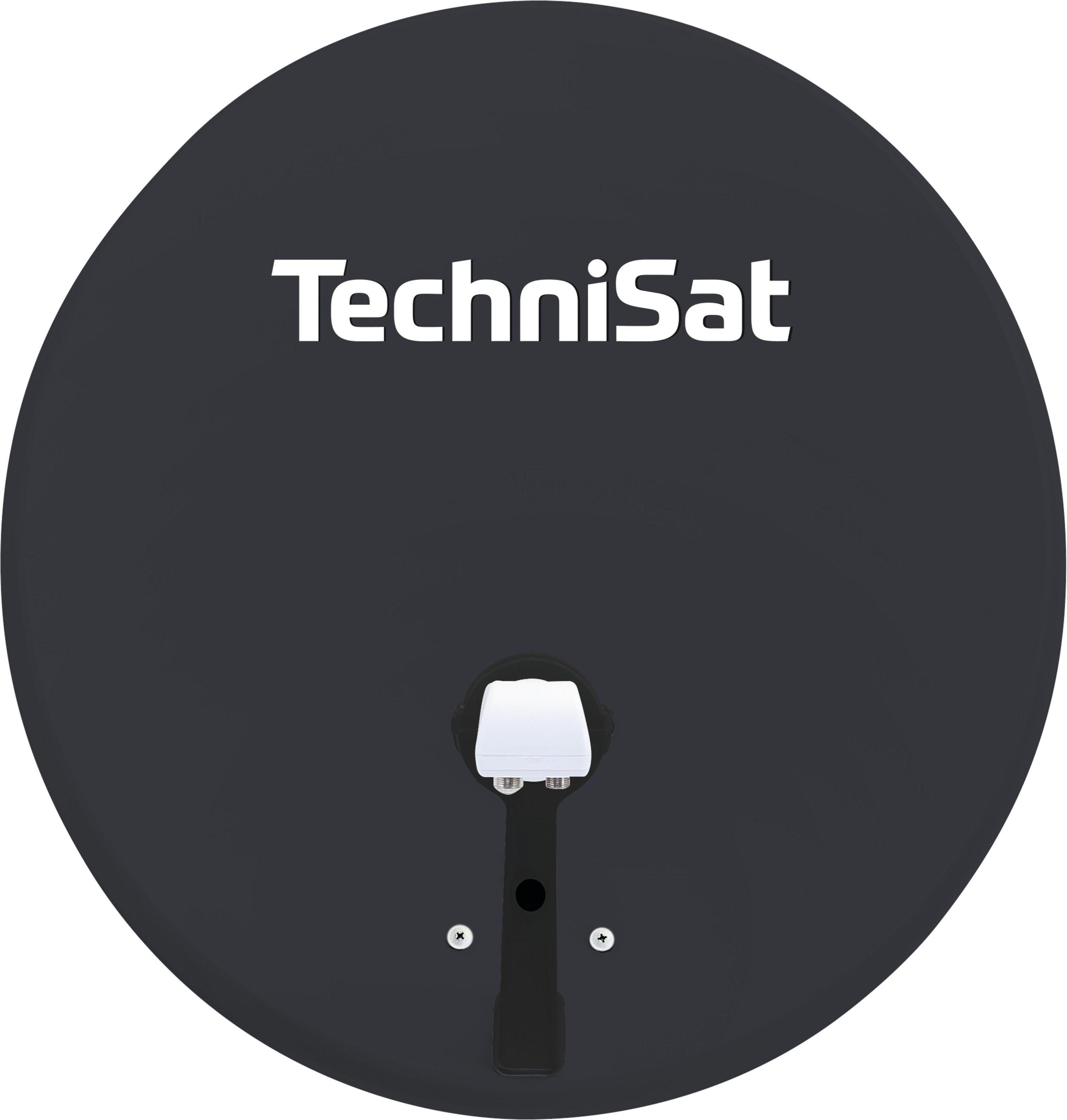 TechniSat TECHNITENNE 60 | 60 cm Satelliten-Schüssel mit Twin-LNB | lichtgrau 1360/2882