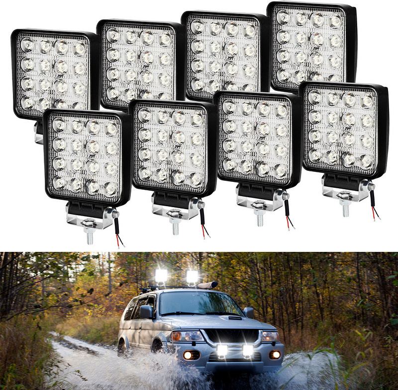 EINFEBEN 8x 48W LED Arbeitsscheinwerfer 12v Scheinwerfer Für Traktor, Auto, LED Strahler LKW, Offroad, PKW Zusatzscheinwerfer Rückfahrscheinwerfer Wasserdicht IP67 SUV Zusatzscheinwerfer RL-8-MR2749-WH2
