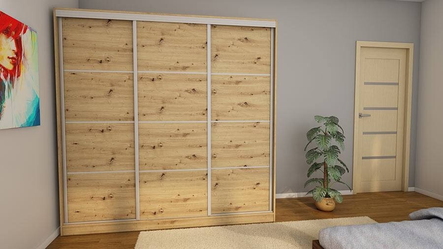 Schiebetürenschrank 3D/210 in Eiche Artisan mit Premium-Beschlägen