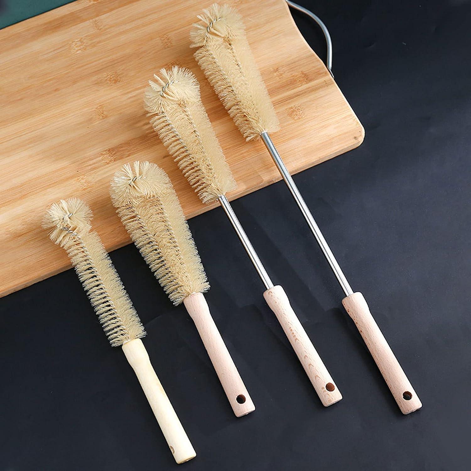 Markenlos Flaschenbürste aus Holz, 30 cm, für Glasflaschen, Geschirr und Sojamilchmaschinen