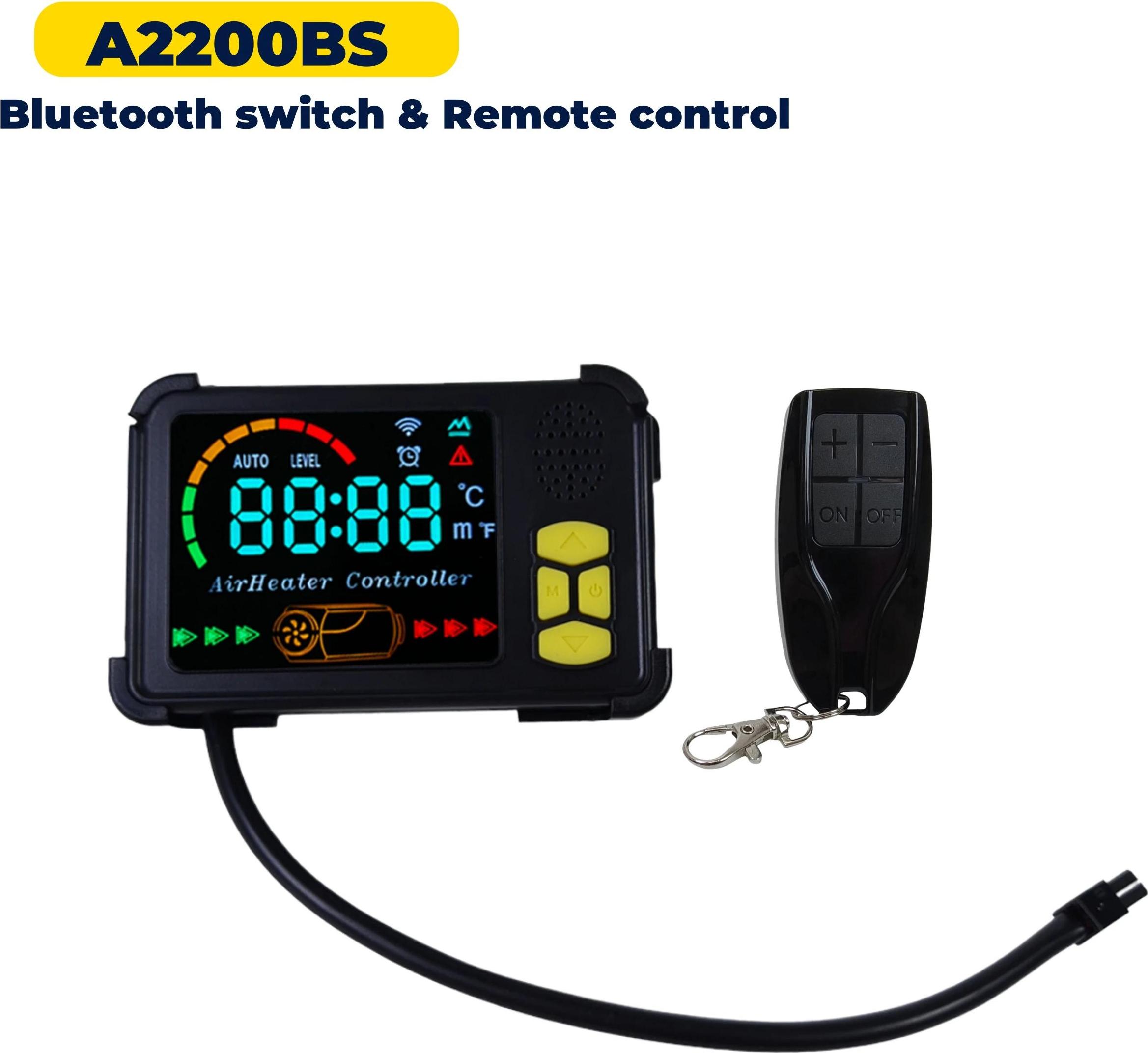 Príslušenstvo k parkovaciemu ohrievaču - ovládací panel a diaľkové ovládanie Bluetooth LCD - model A2200B - univerzálny 12V/24V - biely