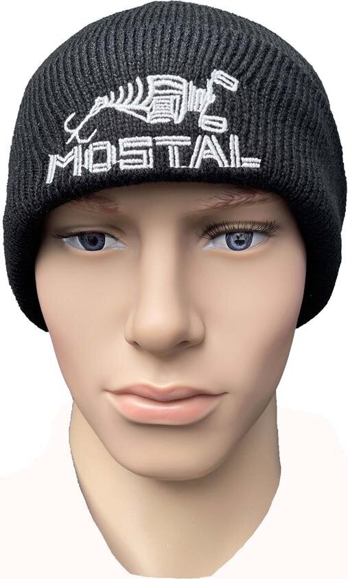 Mostal Fishing Mostal Wollmütze Beanie Schwarz Strickmütze Wintermütze