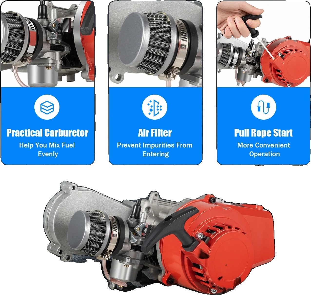 OEM 49CC 2-Takt-Motor, maximale Leistung 1,9 kW, maximale Geschwindigkeit 48 km/h, hohe Tragfähigkeit 180 kg 5573