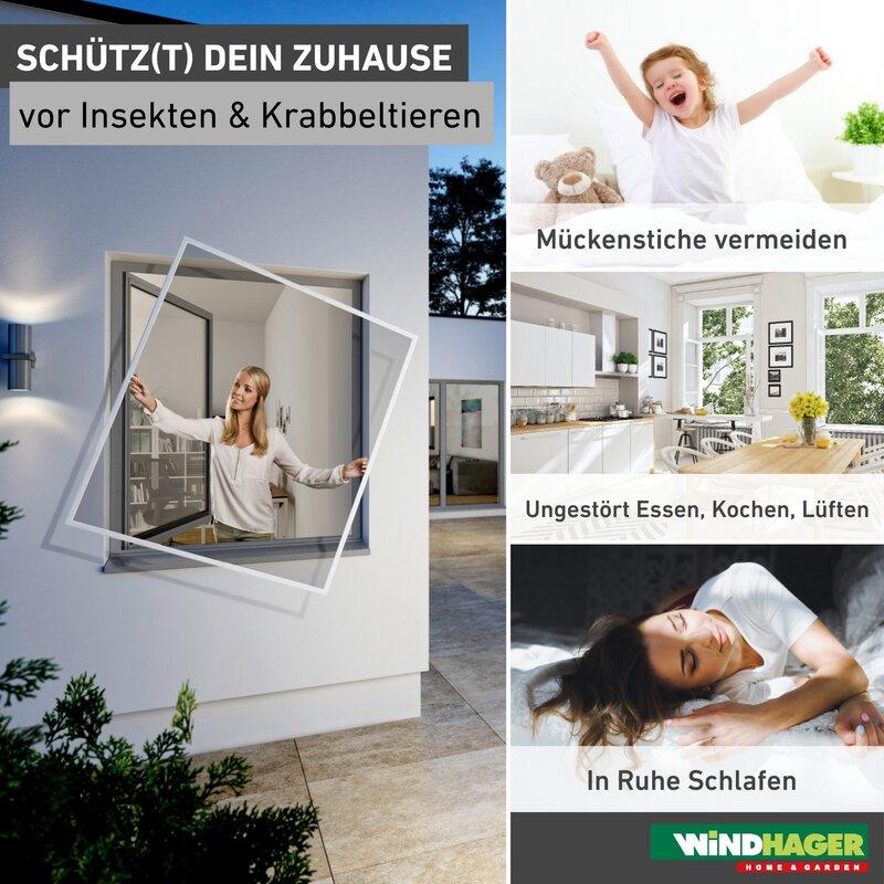 Windhager Fliegengitterfenster zum Teleskopieren – 130x150 cm, weiß